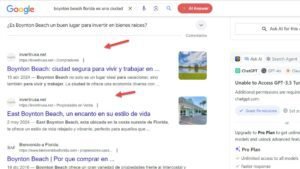 Blog - Mildred X Castillo C 7 Pantalla de búsqueda de Google mostrando un agente inmobiliario destacado en los resultados locales.