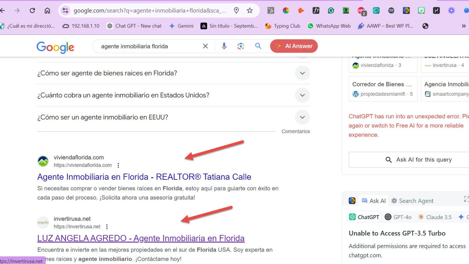 Cómo los agentes inmobiliarios pueden posicionarse mejor a nivel local usando google my business y SEO local 1 Pantalla de búsqueda de Google mostrando un agente inmobiliario destacado en los resultados locales.
