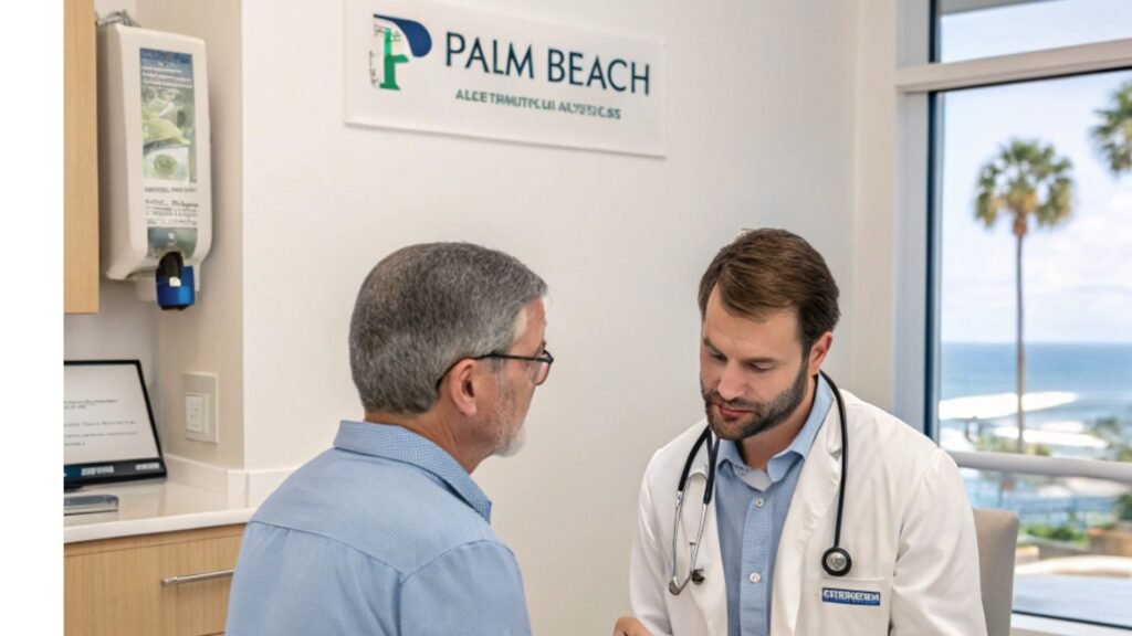 medico atendiendo paciente palm beach