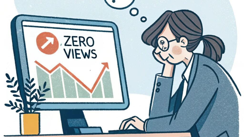 Gráfico de tráfico orgánico bajo en un blog de WordPress que no genera visitas.